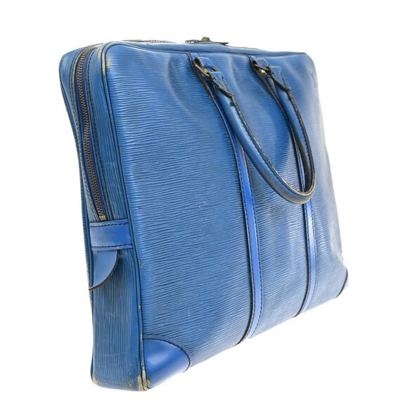 LOUIS VUITTON Porte Documents Voyage Briefcase Hand Bag Epi Blue - Picture 4 of 16